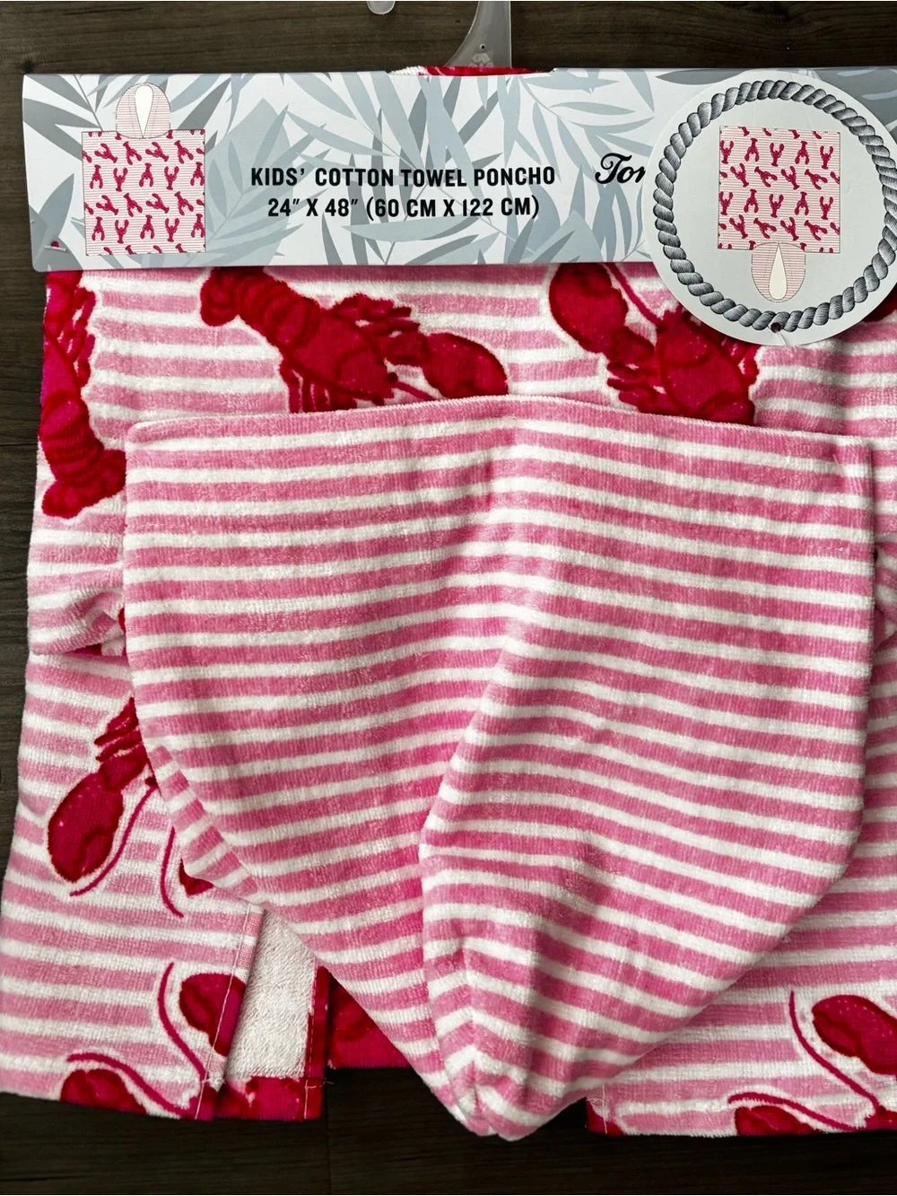 Tommy Bahama Lobster Kids' Hooded Towel Poncho  NWT